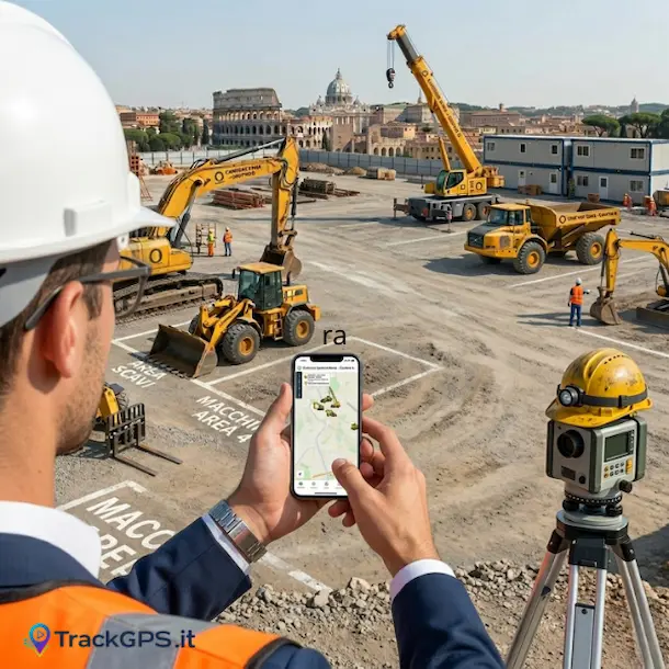 GPS tracker professionale per logistica trasporti e cantieri — tracciamento macchinari e mezzi pesanti