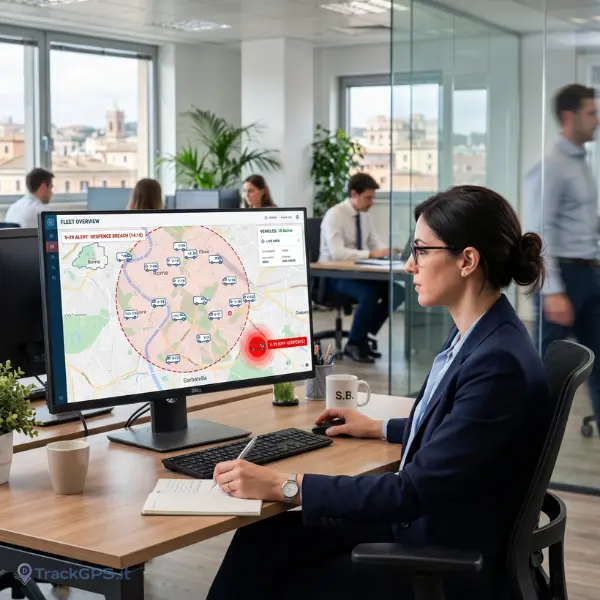 Monitoraggio flotte aziendali con localizzatore GPS professionale BDS IP66 — TrackGPS.it Polinet Roma