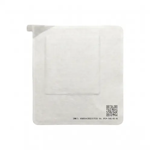 Retro tracker invisibile PLM-TrackTAG-01 con QR code e numero seriale — TrackGPS.it Polinet Roma